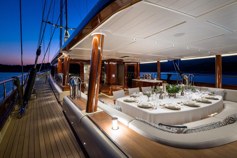 62m flagship SIMENA photo copyright Jeff Brown taken at  and featuring the Cruising Yacht class