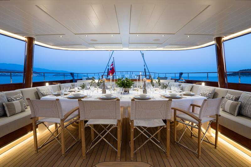 62m flagship SIMENA photo copyright Jeff Brown taken at  and featuring the Cruising Yacht class