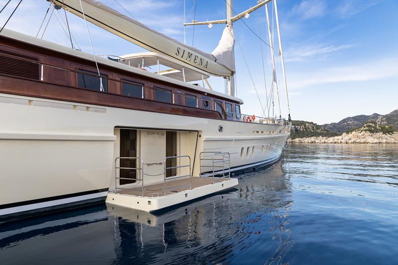 62m flagship SIMENA photo copyright Jeff Brown taken at  and featuring the Cruising Yacht class