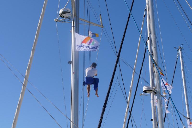 Rigging inspection - Atlantic Crossing Preparation photo copyright Viking Explorers Rally taken at  and featuring the Cruising Yacht class