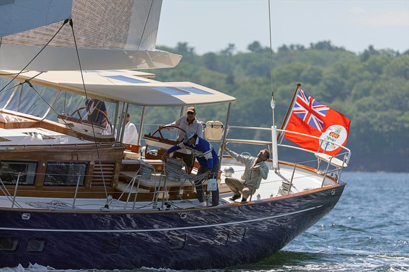 Ouzel has a covered cockpit with see-through panels to observe sail trim the sails photo copyright Billy Black taken at  and featuring the Cruising Yacht class