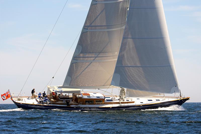 Ouzel sails upwind with Yankee and staysail at about 10 knots - photo © Russell Kaye