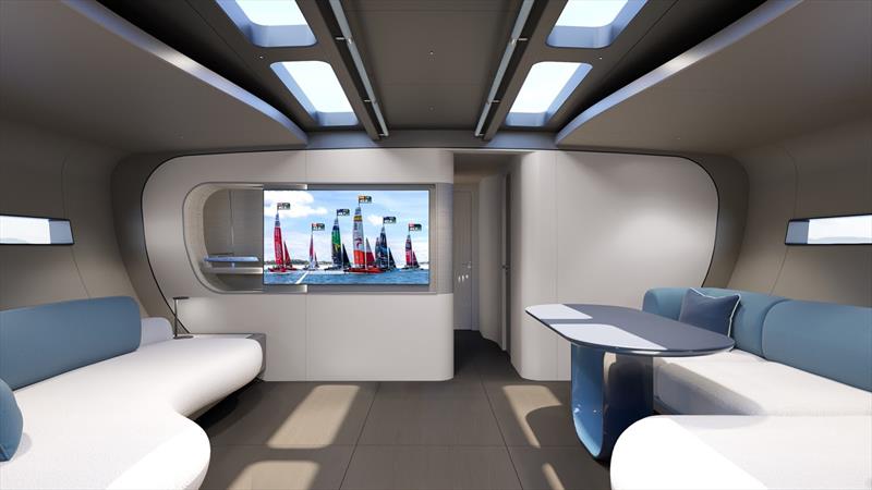Baltic 80 Café Racer - The semi-enclosed option with armchairs and the enclosed incorporates an extended sofa photo copyright Baltic Yachts taken at  and featuring the Cruising Yacht class