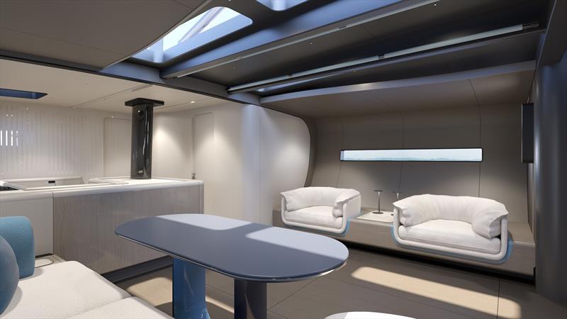 Baltic 80 Café Racer - The semi-enclosed option with armchairs and the enclosed incorporates an extended sofa photo copyright Baltic Yachts taken at  and featuring the Cruising Yacht class