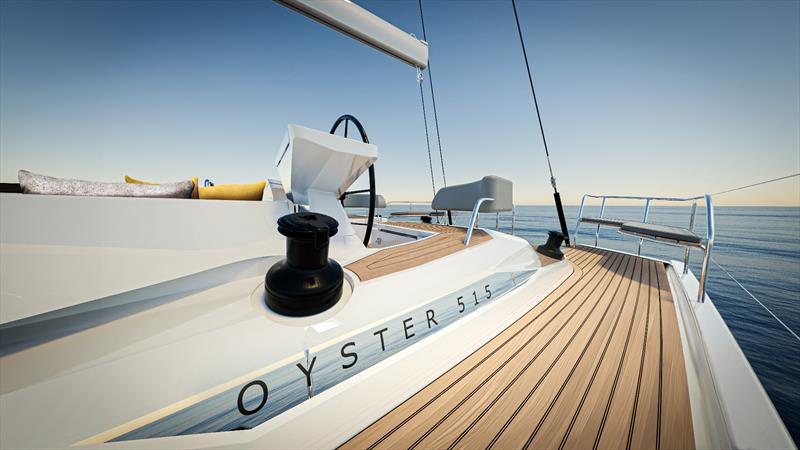 Oyster 515 - Name Plate looking Aft photo copyright Oyster Yachts taken at  and featuring the Cruising Yacht class