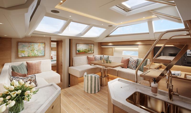 Oyster 515 - Saloon Oak Dining photo copyright Oyster Yachts taken at  and featuring the Cruising Yacht class