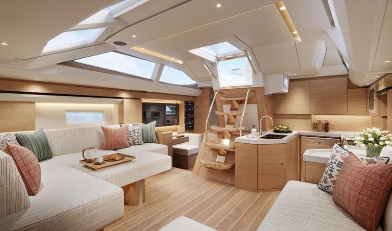 Oyster 515 - Saloon Oak Daybed photo copyright Oyster Yachts taken at  and featuring the Cruising Yacht class