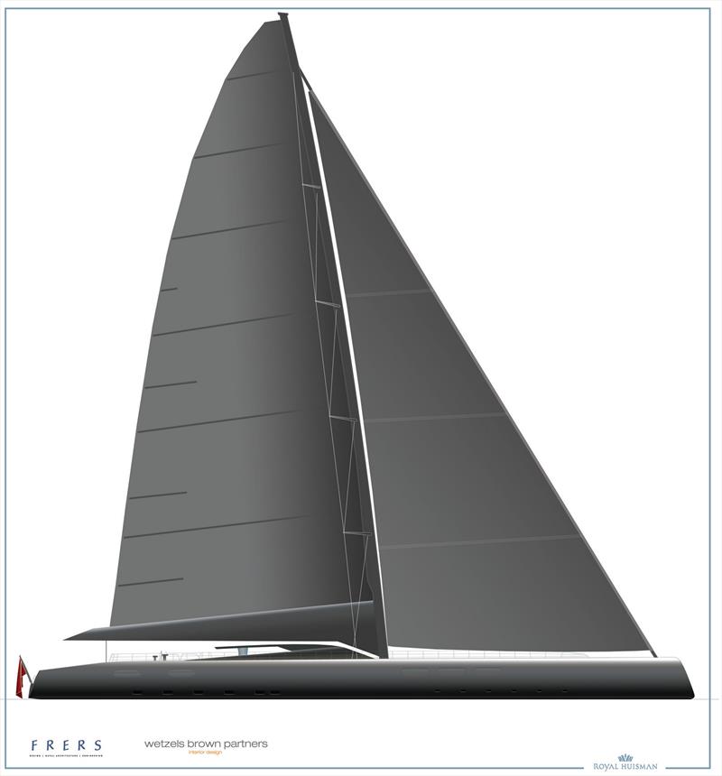 Royal Huisman's 85m (280ft) Project 410 sailplan photo copyright Royal Huisman taken at  and featuring the Cruising Yacht class