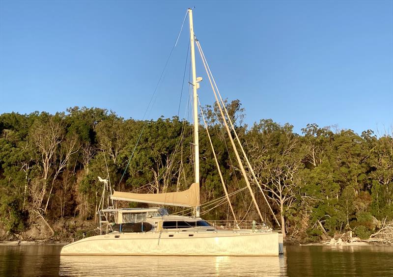 SV Songline anchored photo copyright Leanne Hembrow taken at  and featuring the Cruising Yacht class