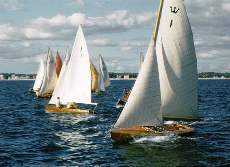 Coronet powers away from the Start Line at La Baule, with Ian Proctor in Osprey already tacking away onto port - photo © Austin Farrar Collection / D Chivers