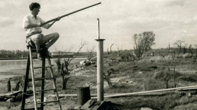 In a series of trial and error experiments, Ian and Cliff Norbury would build a bonfire around a length of cast iron pipe, which they would fill with caustic soda. Once the mix was boiling, lengths of aluminium tube were lowered in - photo © Cliff / Sarah Norbury