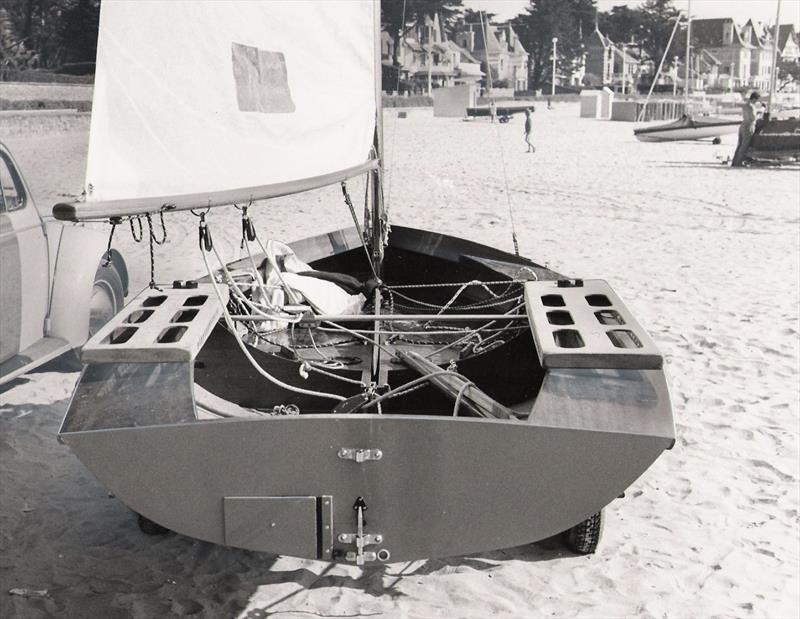 The stern of the highly successful Jeton shows the high-water mark of one design philosophy. Very quick in light to medium airs, the rounded and rockered hull just couldn't live with the flatter hull shapes when the breeze kicked in photo copyright David Thomas taken at  and featuring the Classic & Vintage Dinghy class