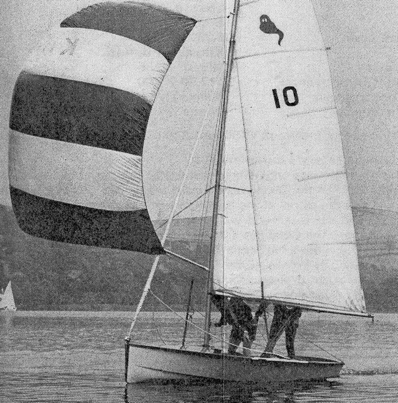A well-used picture of Ghost number 10 sailing at one of the 'One of a Kind' events that were such a part of the dinghy scene in the late 1960s and 1970s photo copyright Peter Copley / Sells Publications taken at  and featuring the Classic & Vintage Dinghy class