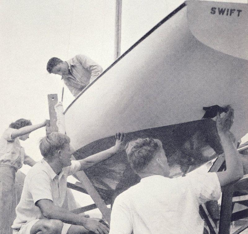 The gold medal-winning Swallow of Stewart Morris in the 1948 Olympics photo copyright Currey Family taken at  and featuring the Classic & Vintage Dinghy class