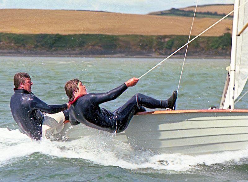 Spud Rowsell and Jon Turner blast downwind at Salcombe photo copyright Keith Callaghan taken at Salcombe Yacht Club and featuring the Classic & Vintage Dinghy class