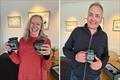 Cariosa Power and Adrian Geraghty pick up Frostbite Mugs - Viking Marine DMYC Frostbites series 2 day 16 © Frank Miller