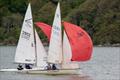 The Gaughan and Bannister Osprey, just ahead of the Filer and Gascoigne Flying Fifteen, in race 1 - Solway YC early season club racing &copy; Margaret Purkis