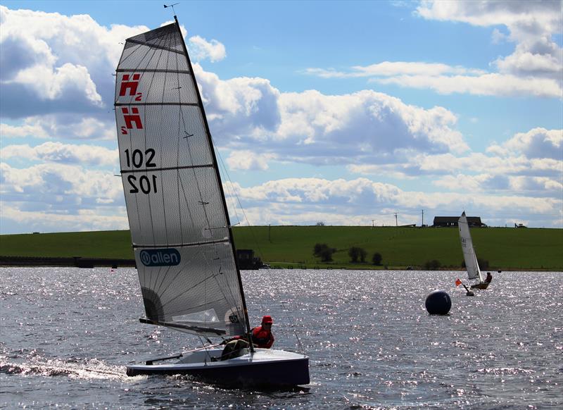 The designer putting a Hadron H2 through its paces at Blithfield. Despite turning 70 this year, Keith Callaghan shows little sign of slowing up, either out afloat or at the drawing board photo copyright B. Callaghan taken at Blithfield Sailing Club and featuring the Dinghy class