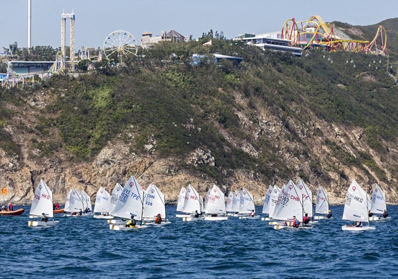 Optimists at Ocean Park. Hong Kong Raceweek 2019 photo copyright RHKYC / Guy Nowell taken at Royal Hong Kong Yacht Club and featuring the Dinghy class