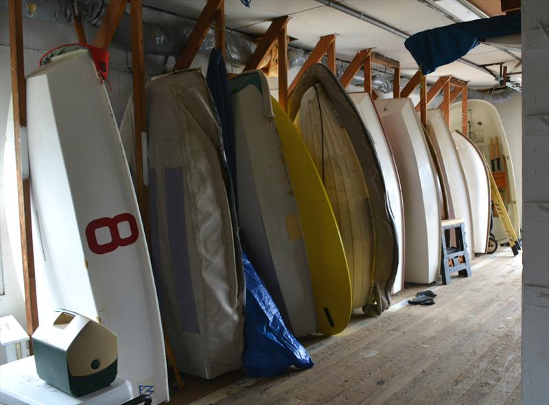 Dinghy storage at the Inverness Yacht Club photo copyright Kimball Livingston taken at Inverness Yacht Club and featuring the Dinghy class