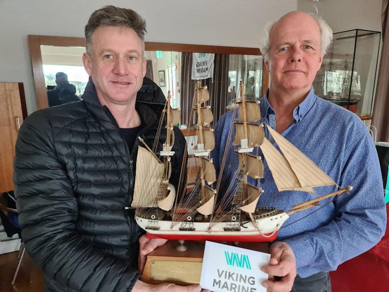 Noel Butler (L) and sponsor Ian O'Meara - Viking Marine DMYC Frostbites series 2 concludes - photo © Frank Miller