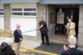 Davie Stitt, Chairman of the Stewartry Sports Council, cuts the ribbon - Solway YC opens new fully accessible disabled clubhouse &copy; Finlay Train