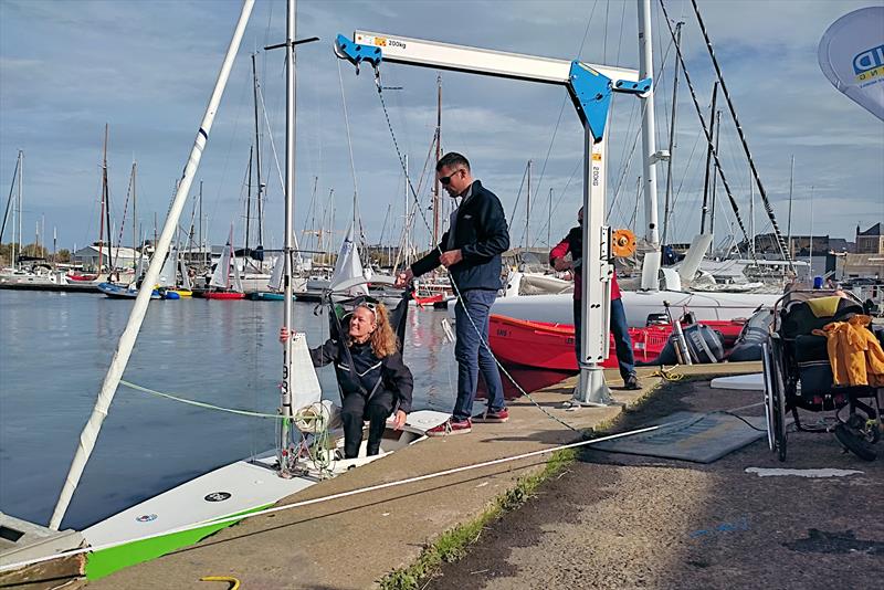 A lightweight, modular davit system that lift boats or sailors with a disability - photo © Reid Lifting