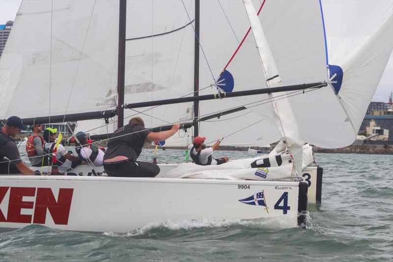 Harken NZ NZ Match Racing Championship - Royal NZ Yacht Squadron - January 22-24, 2022 photo copyright RNZYS Media taken at Royal New Zealand Yacht Squadron and featuring the Elliott 7 class