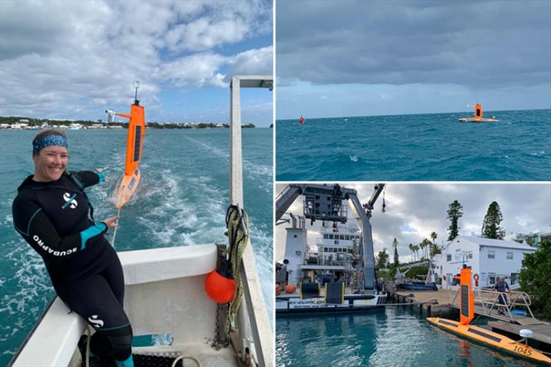 A huge thanks to the team at the Bermuda Institute of Ocean Sciences (BIOS) for escorting SD 1045 to port, hardly the worse for wear! On the left is BIOS dive master Kyla Smith after hooking up SD 1045 to the towline. - photo © Chris Flook and Ali Hochberg / Bermuda Institute of Ocean Sciences