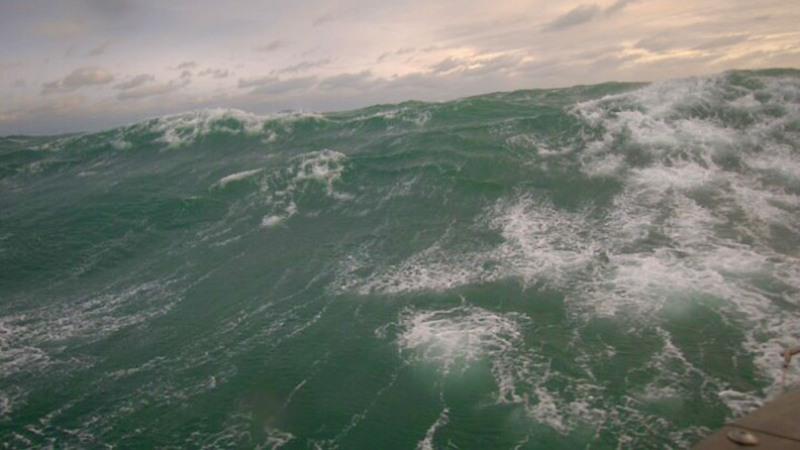 SD 1040 captured this photo of a wall of water in strong winds and waves on the edge of Tropical Storm Wanda (after the storm had weakened to a post-tropical low) on November 7, 2021, off the coast of Delaware as it made its way to Newport for retrieval photo copyright Saildrone taken at  and featuring the Environment class