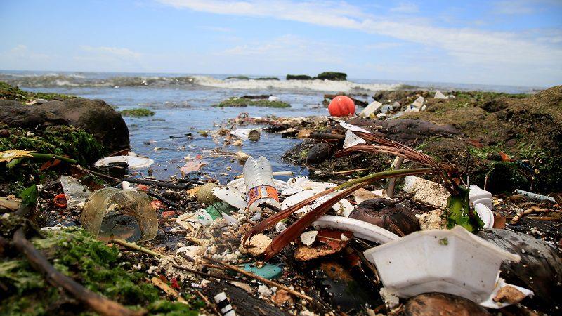 Plastic bottles and other trash are shown on a beach in Salvador, a coastal city in northeastern Brazil. Of the single-use plastic items that Brazil produces each year, 13% are products such as plates, glasses, cutlery, plastic bags, and straws photo copyright Shutterstock / Joa Souza taken at  and featuring the Environment class