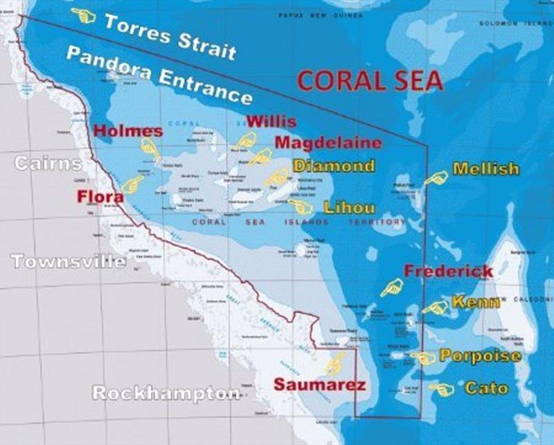 Coral Sea map - photo © Jack and Jude Binder