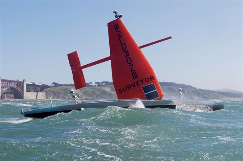 The Saildrone Surveyor carries the same cutting-edge sonar equipment as a traditional survey ship, but operates at a fraction of the coast and carbon footprint photo copyright Saildrone taken at  and featuring the Environment class