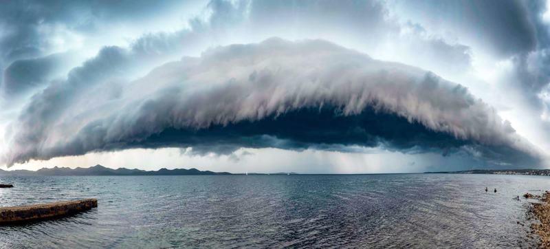 A shelf cloud in Zadar, Croatia photo copyright WMO / Šime Barešic taken at  and featuring the Environment class