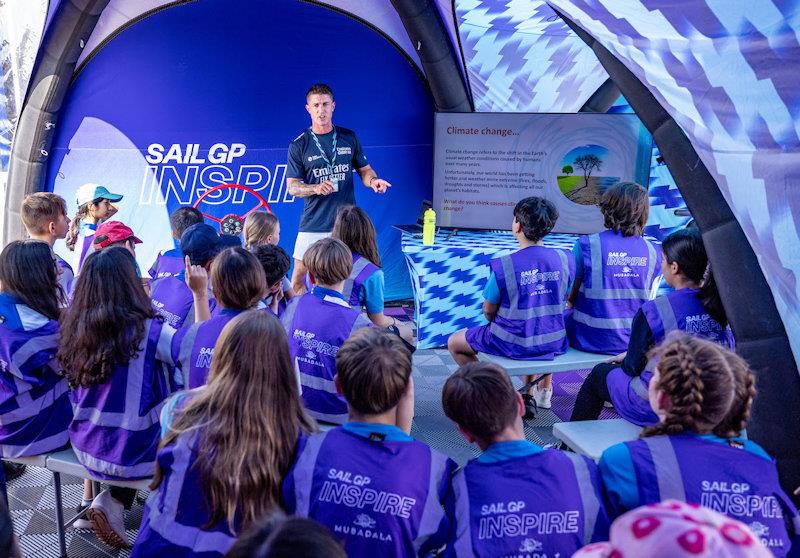 Local school children learn about the SailGP Inspire program - photo © Felix Diemer for SailGP