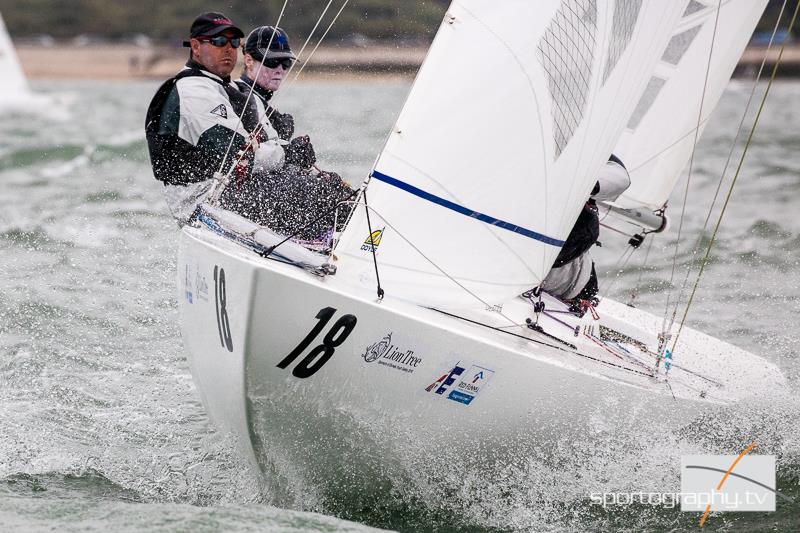 Racing on day 5 of the Etchells Worlds in Cowes photo copyright Alex Irwin / www.sportography.tv taken at Royal London Yacht Club and featuring the Etchells class
