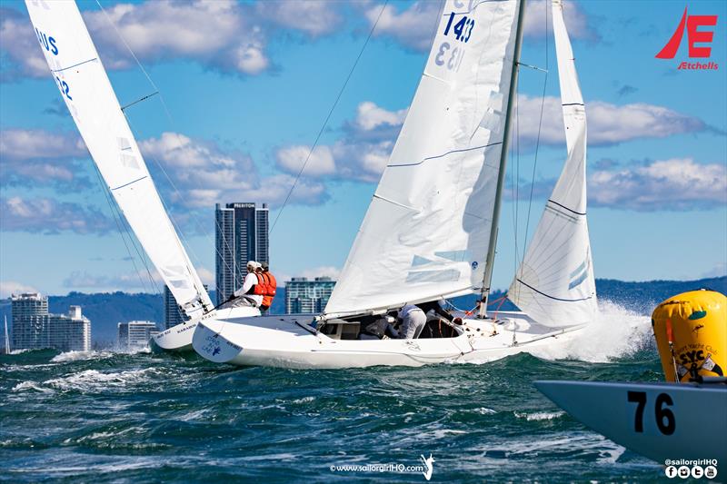 Early tack - 2022 Gold Coast and Australasian Etchells Championship photo copyright Nic Douglass @sailorgirlhq taken at  and featuring the Etchells class