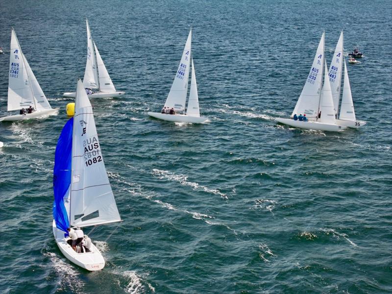 Mark rounding with kite drop on Peter McNeill's Lucy - Brian Hilton - Ineos Grenadier Etchells NSW Championship 2026 - photo © Hippodrone