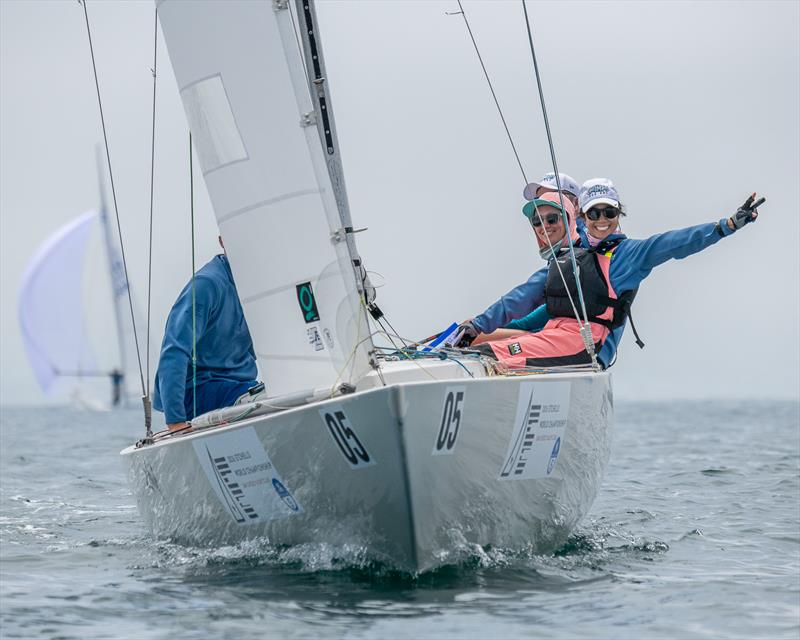 Smiles all round on day 1 of the 2026 Etchells World Championship at San Diego Yacht Club - photo © Mark Albertazzi