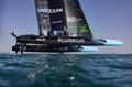 New Zealand SailGP Team in action during a practice session ahead of the Spain Sail Grand Prix in Cadiz, Spain. October, 2023  © Felix Diemer/SailGP