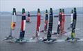 11 of the 12 teams at full chat heading for Mark 1 - Day 2 of the Mubadala New York Sail Grand Prix  © Andrew Baker/SailGP
