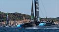 BlackFoils (NZL)  ahead of France - Race Day 1 - Rockwool France SailGP - Saint Tropez - September 12, 2025 © Felix Diemer/SailGP