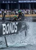 BONDS Flying Roos SailGP Team helmed by Tom Slingsby in action on Race Day 2 of the Rolex Switzerland Sail Grand Prix held in Geneva, Switzerland © Felix Diemer for SailGP