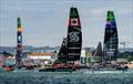Black Foils, Northstar Canada and Los Gallos off Southsea - SailGP Great Britain - July 26, July 2026 &copy; Ricardo Pinto/SailGP