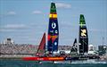 The top two teams Los Gallos and Artemis  - Day 2 - Emirates Great Britain SailGP - Portsmouth - July 26, 2026 &copy; Ricardo Pinto/SailGP