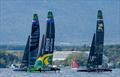 Black Foils ahead of Australia and Sweden in Practice Racing on Day 2 - SailGP Geneva - September 20, 2026 &copy; Jason Ludlow/SailGP