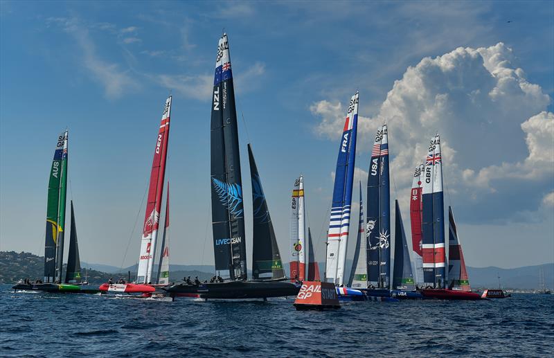 The SailGP F50 catamaran fleet on Race Day 2. France SailGP, Event 5,  - photo © Ricardo Pinto/SailGP