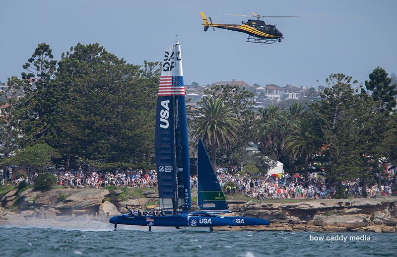 Team USA passes Shark Island in company photo copyright Bow Caddy Media taken at  and featuring the F50 class