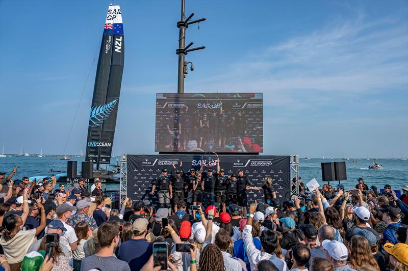 New Zealand SailGP Team celebrates winning the Rolex United States Sail Grand Prix | Chicago - photo © Bob Martin/SailGP