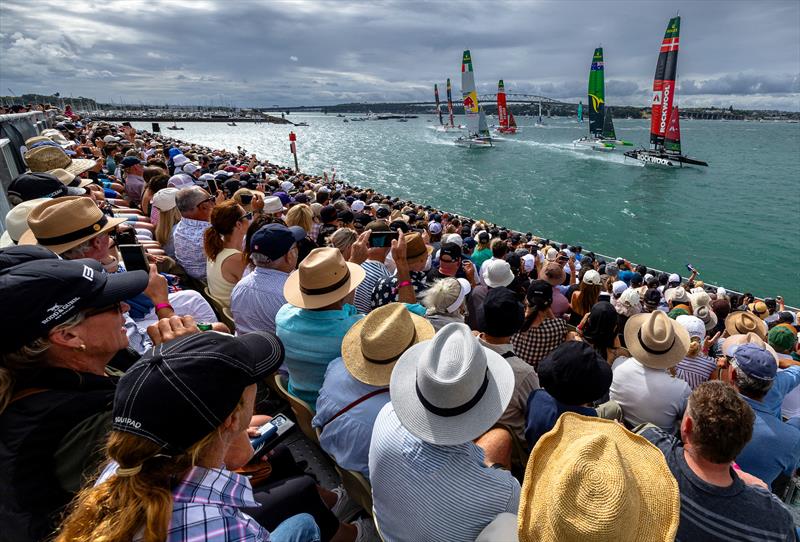 Finish line - Race Day 1- ITM New Zealand - January 19, 2025 - Auckland - photo © Brett Phibbs/SailGP